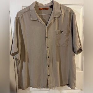 Axis Men’s Button Down Short Sleeve Washable Silk Shirt Relaxed Fit Size XL